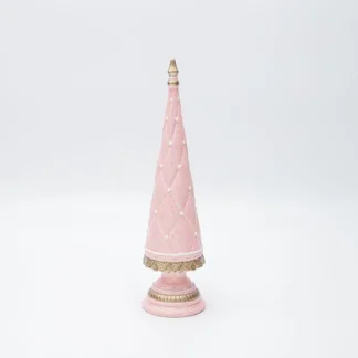 POLYRESIN TREE WITH WHITE PEARLS AND PINK GLITTER, 6x24cm 600-47875 - Eurolamp