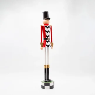METALLIC NUTCRACKER, BLACK CHECKERED WITH RED, 90cm 600-47983 - Eurolamp