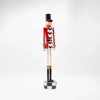 METALLIC NUTCRACKER, BLACK CHECKERED WITH RED, 60cm 600-47984 - Eurolamp