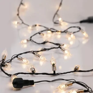 LINE, 200 LED 5mm, VINTAGE DECO 1.2mm, 31V ADAPTOR, 4 CONNECTORS UP TO 3 SET, GREEN PVC WIRE, WARM WHITE LED PER 5cm, LEAD WIRE 3m, IP44 600-03961 - Eurolamp
