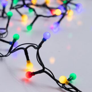 LINE, 300 LED 3mm, COLORED BALLS 0.9cm, 31V ADAPTOR, 8 M/F & MEMORY, GREEN PVC WIRE, MULTI LED PER 3cm, LEAD WIRE 3m, IP44 600-03985 - Eurolamp