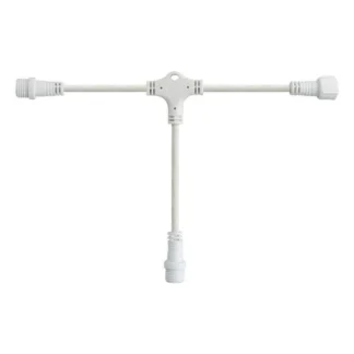 DIY, T TYPE WHITE RUBBER WIRE, 3 CONNECTORS, 10cm, IP65 600-09773 - Eurolamp