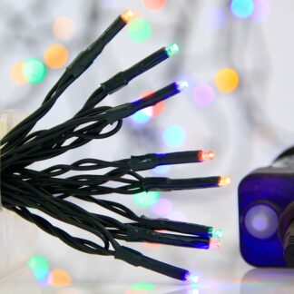 LINE, 240 LED 3mm, 31V ADAPTOR, 8 M/F & MEMORY, GREEN PVC WIRE, MULTI LED PER 5cm, LEAD WIRE 3m, IP44 600-11532 - Eurolamp
