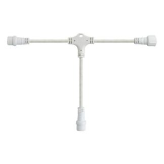 DIY, T TYPE WHITE RUBBER WIRE, 3 CONNECTORS, 10cm, IP65 600-11967 - Eurolamp