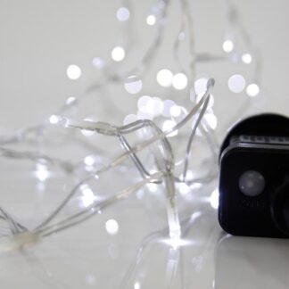 LINE, 100 LED 3mm, 31V ADAPTOR, 8 M/F & MEMORY, TRANSPARENT PVC WIRE, WHITE LED PER 5cm, LEAD WIRE 3m, IP44 600-14100 - Eurolamp