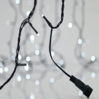 LINE, 300 LED 3mm, 31V ADAPTOR, 4 CONNECTORS UP TO 3 SET, GREEN PVC WIRE, WHITE LED PER 5cm, LEAD WIRE 3m, IP44 600-15400 - Eurolamp