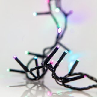 LINE, 300 LED 3mm, 31V ADAPTOR, 4 CONNECTORS UP TO 3 SET, GREEN PVC WIRE, OPAL LED (L.BLUE/L.GREEN/PURPLE/PINK) PER 5cm, LEAD WIRE 3m, IP44 600-15428 - Eurolamp
