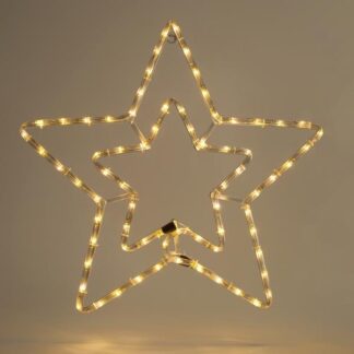 DOUBLE STAR, 3m LED ROPE LIGHT, 2-WAY, WITH PROGRAM, WARM WHITE, 55x56cm, IP44 600-20005 - Eurolamp