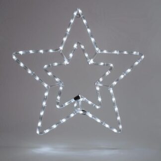 DOUBLE STAR, 3m LED ROPE LIGHT, 2-WAY, WITH PROGRAM, WHITE, 55x56cm, IP44 600-20210 - Eurolamp