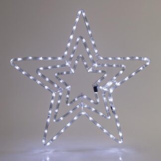TRIPLE STAR, 4.70m LED ROPE LIGHT, 2-WAY, WITH PROGRAM, WHITE, 60x60cm, IP44 600-20220 - Eurolamp