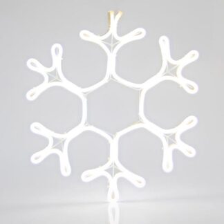 SNOWFLAKE, 3m NEON LED ROPE LIGHT, 2-WAY, WHITE, 38x35cm, IP44 600-23004 - Eurolamp