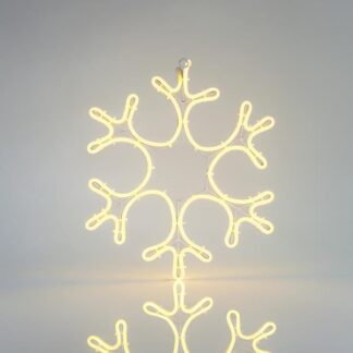 SNOWFLAKE, 3m NEON LED ROPE LIGHT, 2-WAY, WARM WHITE, 38x35cm, IP44 600-23033 - Eurolamp