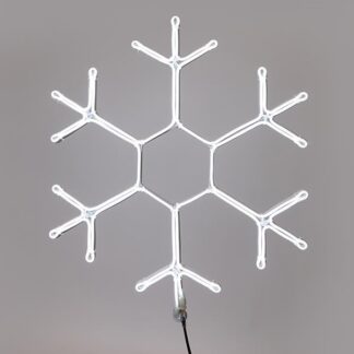SNOWFLAKE, 5m NEON LED ROPE LIGHT, 2-WAY, WHITE LED, 59x50cm, IP44 600-23114 - Eurolamp