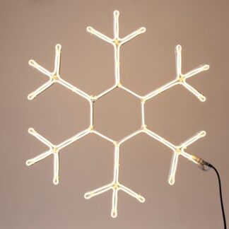 SNOWFLAKE, 5m NEON LED ROPE LIGHT, 2-WAY, WARM WHITE LED, 59x50cm, IP44 600-23115 - Eurolamp