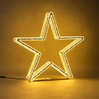 PROFESSIONAL DESIGN, STAR 3D, NEON ROPE LIGHT, TWO SIDED, WARM WHITE, 93x97x14cm, IP44 600-23391 - Eurolamp