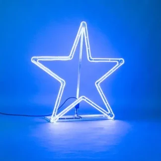 PROFESSIONAL DESIGN, STAR 2D, NEON ROPE LIGHT, TWO SIDED, BLUE, 95x94cm, IP44 600-23393 - Eurolamp