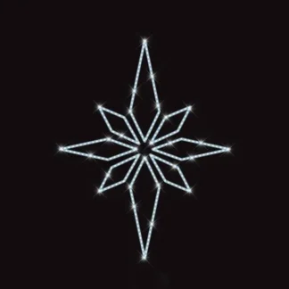PROFESSIONAL POLE DESIGN, BETHLEEM STAR, WHITE LED ROPE LIGHT, 110x110cm, IP65 600-23419 - Eurolamp