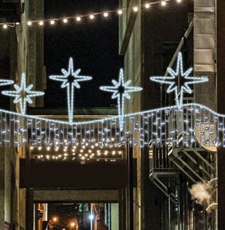 PROFESSIONAL DESIGN, ALUMINUM GARLAND, WITH BETHLEEM STARS, WHITE LED ROPE LIGHT, WHITE LED, 130x600cm, IP65 600-23430 - Eurolamp