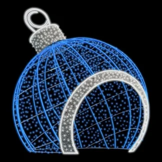 PROFESSIONAL DESIGN, CHRISTMAS BALL 3D, 230V, WHITE & BLUE LED ROPE LIGHT, WITH WHITE & BLUE LED, 4x3m, IP65 600-23542 - Eurolamp