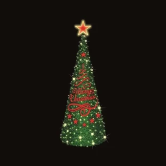 PROFESSIONAL DESIGN, CHRISTMAS TREE 3D WITH INSCRIPTION, 230V, WARM WHITE LED ROPE LIGHT, WARM WHITE LED, 900x350cm, IP65 600-23565 - Eurolamp