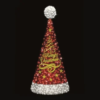 PROFESSIONAL DESIGN, CHRISTMAS TREE 3D WITH INSCRIPTION, 230V, WHITE & RED LED, 900x350cm, IP65 600-23566 - Eurolamp