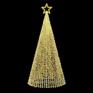 PROFESSIONAL DESIGN, CHRISTMAS TREE 3D, 230V, WARM WHITE LED ROPE LIGHT, WARM WHITE LED, 1200x450cm, IP65 600-23570 - Eurolamp