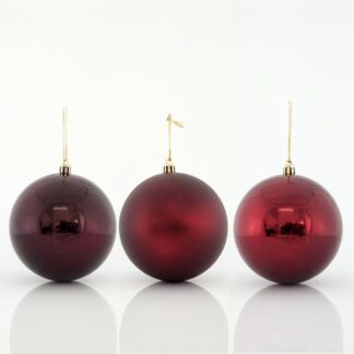PLASTIC BALL, DEEP RED, SET 6PCS, 8cm 600-42699 - Eurolamp