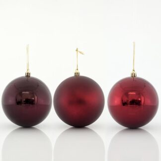 PLASTIC BALL, DEEP RED, SET 6PCS, 10cm 600-42700 - Eurolamp