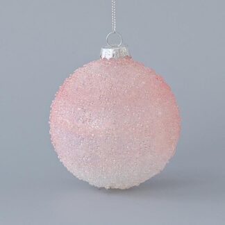 GLASS BALL, PINK, WITH GLITTER, SET 4PCS, 8cm 600-45058 - Eurolamp