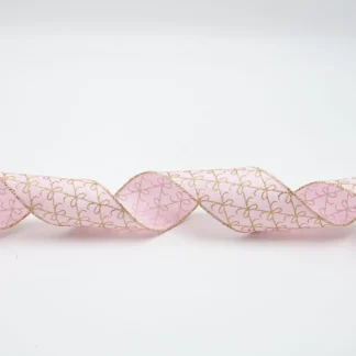 PINK RIBBON WITH CHAMPAGNE BOWS, 914x6.3cm 600-47855 - Eurolamp