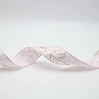 PINK SATIN RIBBON WITH GLITTER MERRY CHRISTMAS, 914x6.3cm 600-47856 - Eurolamp