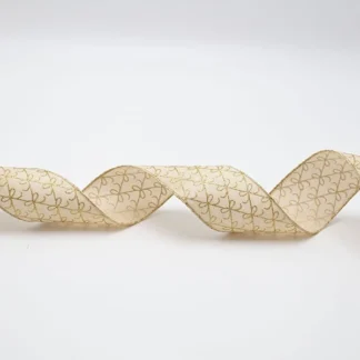 BEIGE RIBBON WITH CHAMPAGNE BOWS, 914x6.3cm 600-47863 - Eurolamp