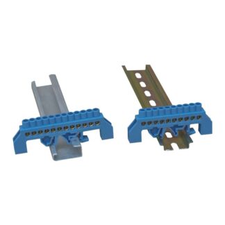 Нулева шина за DIN шина 12P M4 изолирана синя TS-0609K-05