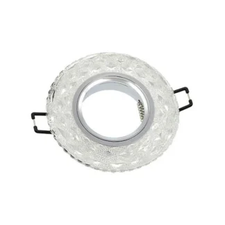 КРЪГЛА ЛУНА ЗА ВГРАДЕН МОНТАЖ PALACE-10 GU5.3 MR16 + 3W 180Lm 4200K (НЕУТРАЛНА СВЕТЛИНА) ХРОМ И СТЪКЛО Φ100x22mm 2012360 VITO