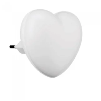 МИНИ LED НОЩНА ЛАМПА LOVE 0.5W 2700K БЯЛА 220V EU ЩЕПСЕЛ СЪС СВЕТЛИНЕН СЕНЗОР 5200730 VITO