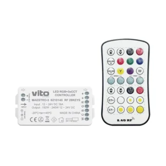 КОНТРОЛЕР MAESTRO-5 RF 28KEYS 12V-24VDC IP20 RGB+3CCT 6210140 VITO