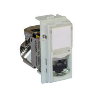 Розетка RJ45 cat.6A STP конектор toolless IDC 1 мод. бяла KW4279C6AS - Living Now Bticino