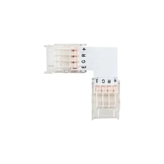 КОНЕКТОР ЗА SMD LED ЛЕНТА 10MM – RGB L-ФОРМА, 20 бр./ПАКЕТ, ПРОЗРАЧЕН, 5520360 VITO