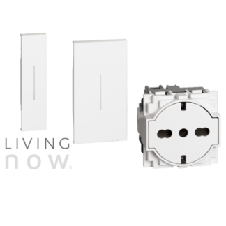 Бели механизми и лицеви панели Living Now Bticino
