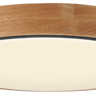 LED Ceiling Light 60W Black/Wood Body CCT + Remote Control 12815 Optonica