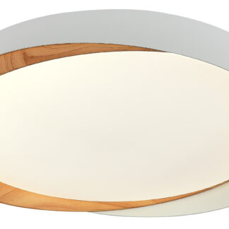LED Ceiling Light White/Light Wood 20W 3CCT-Memory + Remote Control 12851 Optonica