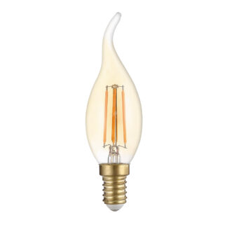 Лампа LED filament 4w E14 свещ 220v 2500K 400Lm амбър стъкло 1491 Optonica