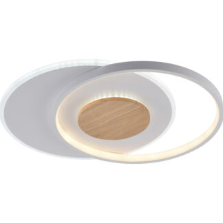 LED Ceiling Lamp CCT 54W White+Wood Dimmable + Remote Control 19012 Optonica