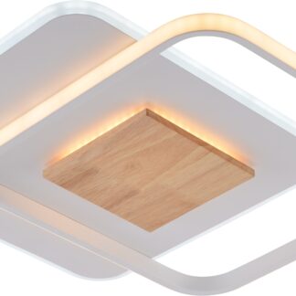 LED Ceiling Lamp CCT 60W White+Wood Dimmable + Remote Control 19013 Optonica