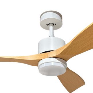 LED Fan Ceiling 18W/3CCT White Wood + Remote Control 19109 Optonica