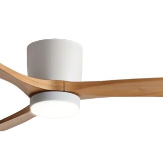 LED Fan Ceiling 18W/3CCT White Wood + Remote Control 19111 Optonica