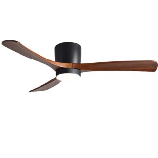 LED Fan Ceiling 18W/3CCT Black Wood + Remote Control 19112 Optonica