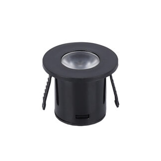 LED Cabinet Light 1W 3000K Round Black 3296 Optonica