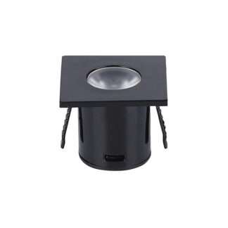 LED Cabinet Light 1W 3000K Square Black 3298 Optonica