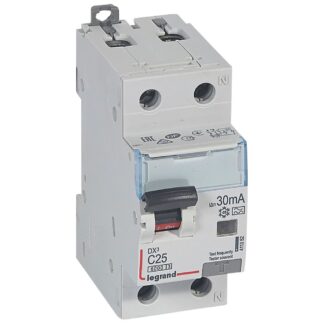 ДТЗ комбинирана DX3 1P+N 25A крива C 30mA тип A 6kA 2 мод. 411052 Legrand